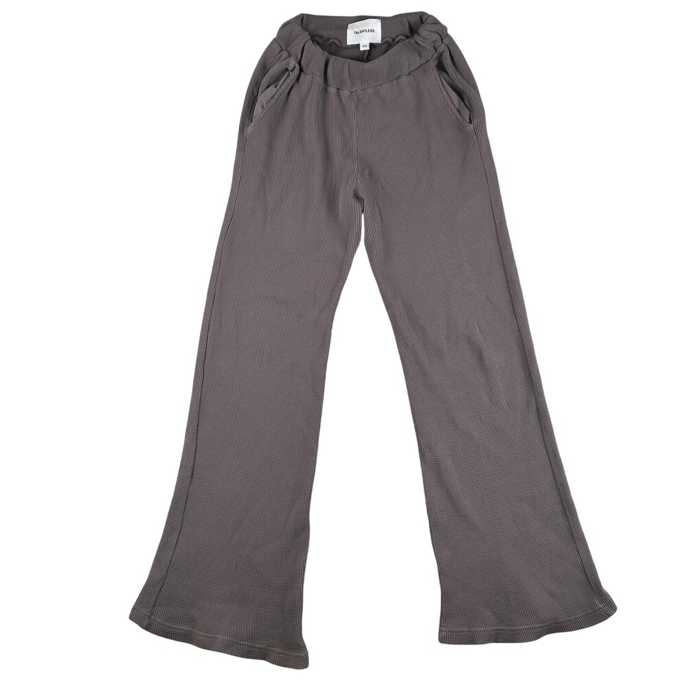 Talentless Thermal Sweatpants Womens XS Brown Waffle Knit Elastic Waist Casual